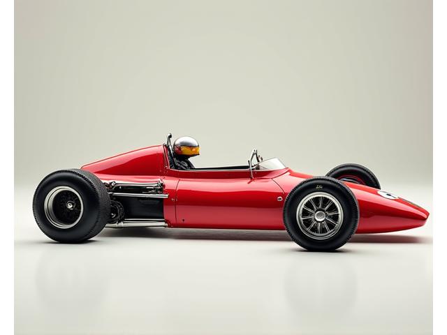 クラシックなフォーミュラ1カーのヴィンテージ再塗装